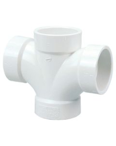 PVC DWV  LP429-422 4" × 4" × 3" × 3" Double Sanitary Reducing Tee (All Hub) (Imported)