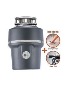 Insinkerator 79361K-ISE Evolution Essential® XTR Garbage Disposal, 3/4 HP with Lift and Latch Technology, with Power Cord and SinkTop Switch in Black Enamel