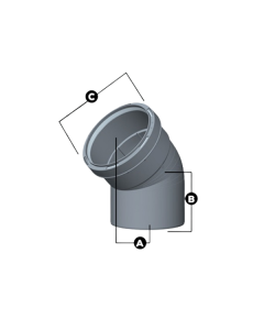 Centrotherm ISELS0845 8" x 45 Zero Radius Elbow