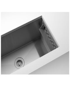Julien 003935-DW2 J7® 31-1/2" L X 19-1/2" W X 10" D Single Bowl Under Mount Kitchen Sink with Pop-Out Drawer on Right in Brushed Stainless Steel