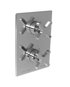 Lefroy Brooks K1-4402-CP Cross Handle Thermostatic Trim Only with Flow Control in Polished Chrome (Rough Sold Separately)