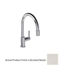 Lefroy Brooks K1-3400-BN Kafka Single Hole Deck Mounted Kitchen Mixer with Lever Handle and Pull-Out Hose in Brushed Nickel