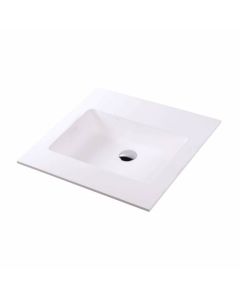 Lacava K24-01-001M Kubitop Vanity-top Sink Made of Solid Surface, With an Overflow in Matte White