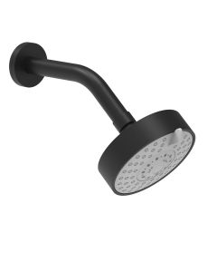 Phylrich K837/040 1.8 GPM Three Function Contemporary Shower Head with 8" Arm and Round Escutcheon in Matte Black