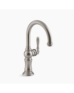 Kohler 99264-VS KOHLER K- Artifacts Single-Hole Bar Sink Faucet with 13-1/16-Inch Swing Spout and Arc Spout Design, Vibrant Stainless