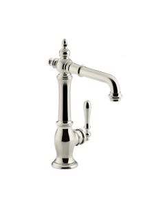 Kohler 99267-SN KOHLER K- Artifacts Bar Sink Faucet with Victorian Spout Design, Vibrant Polished Nickel