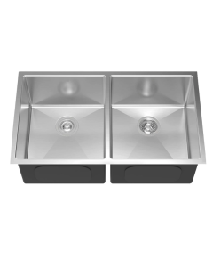 Emory and Bond KDU-321909-0-20 Venetian Series Stainless Steel Undermount Kitchen Sink, No Holes, 2 Bowls, 32"L x 19"W