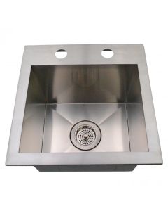 Emory and Bond KST-151510-2-20 Roma Series Stainless Steel Self Rimming / Drop In Kitchen Sink, 2 Hole, 1 Bowl, 15"L x 15"W