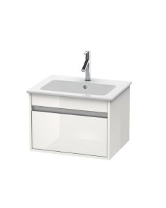 Duravit KT641802222 Ketho 23.63" L X 18.75" W X 16.13" H Single Drawer Wall Mounted Vanity Base Only in White (Vanity Top Sold Separately)