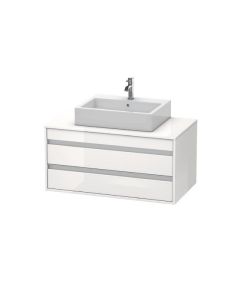 Duravit KT665001818 Ketho 23.63" L X 17.88" W X 18.88" H Two Drawer Wall Mounted Vanity Base Only in White (Vanity Top Sold Separately)