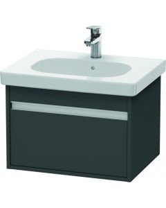 Duravit KT667004949 Ketho 23.63" L X 17.88" W X 16.13" H One Drawer Wall-Mount Vanity Unit in Graphite