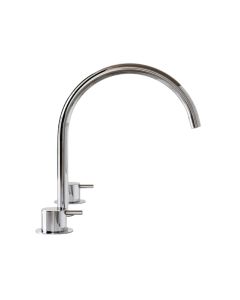 Vola KV15-68 1.2 GPM Deck Mounted Three Holes Kitchen Faucet in Silver