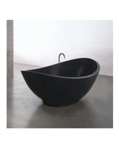 Rapsel LAMI 027 Lavasca Mini 71" L x 36" W X 28" H Freestanding Bathtub in Matte Black