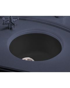 Franke LBK110GB Luna Round Undermount 17-3/4" W X 18-7/8" D Single Bowl Fireclay Sink in Gloss Black