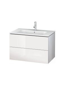 Duravit LC000802222 L-Cube 24-3/8'' W X 19-1/4" D X 22-1/4" H Rectangular Wall Mounted Double Drawer Vanity Set with Sink in White High Gloss