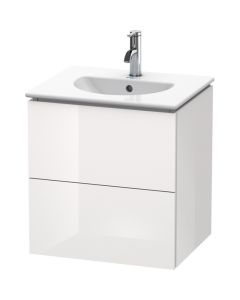 Duravit LC626002222 L-Cube 20.5" L X 16.5" W X 21.63" H Two Drawer Wall-Mount Vanity Unit in White (Vanity Top Sold Separately)