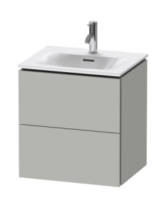 Duravit LC630400707 L-Cube 20.5" L X 16.63" W X 21.63" H Two Drawer Wall-Mount Vanity Unit in Concrete Gray