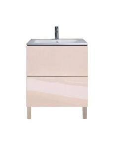 Duravit LC662508585 L-Cube 24" L x 19" D Single Floor Standing Lood Vanity Cabinet Only with Two Pull-Out Compartments in White High Gloss Lacquer (Vanity Top Sold Separately)