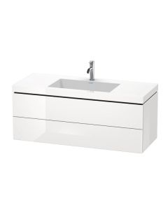 Duravit LC6929O2222 L-Cube 47.25" L X 18.88" W X 19.63" H Two Drawer C-Bonded Wall-Mount Vanity Kit in White