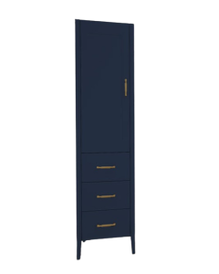 Madeli LCEN-181876-L001-SA-PN Encore 18" Width Free Standing Linen Cabinet Left Hand Hinged in Sapphire with Polished Nickel Hardware