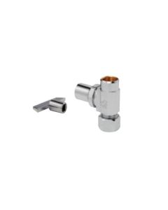 McGuire LFST16 1/2 x 3/8 in. Sweat X OD Tube Wheel Straight Supply Stop Valve In Chrome Plated
