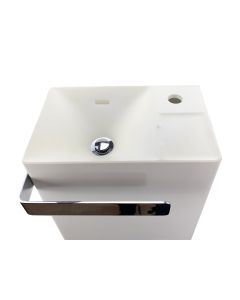 Cosmic 7230501 Washbasin Sink with Towel Bar, 2 Drawers and Trap (40x26,5x40,2) in Matte White