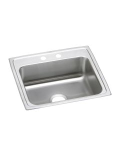 Elkay LRAD2219552 Lustertone® Classic 22" L X 19-1/2" W X 5-1/2" H Stainless Steel 2-Hole Single Bowl Drop-in ADA Sink