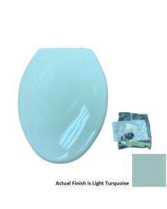 Church 380TL Elongated Plastic Toilet Seat, Closed Front with Cover in Light Turquoise
