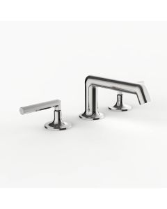 Davinci MAL-100-PN Morris Adjmi Deck Mounted Three-Hole Lavatory Faucet with 90 Degree Spout with Octagonal Lever Handles in Polished Nickel