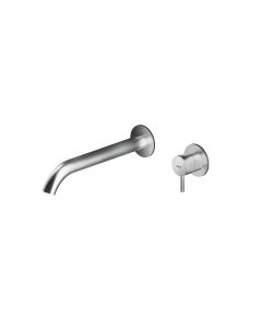 MGS Designs MB291-M Two Holes Wall Mounted Bathroom Mixer Faucet with Concealed Aerator in Matte Stainless Steel