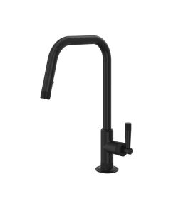 Rohl MB7956LMMB Graceline® 1.8 GPM Deck Mounted Pull-Down Kitchen Faucet with U-Spout in Matte Black