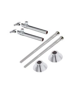 McGuire LF170LK Sweat X Compression Chrome-Plated Lead Free Brass Angle Lavatory Supply Kit With Loose Key, 1/2 inch X 3/8 inch Od