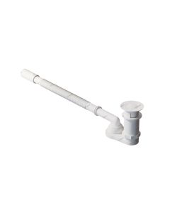 Agape MET0477LZ 1-1/2" Waste for Bathtubs in Matte White with Ring ø 78 mm and Wastetrap