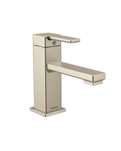 Moen S6710BN 90 Degree One-Handle Low Arc Bathroom Faucet in Brushed Nickel 