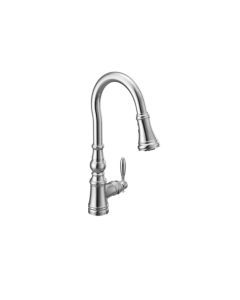 Moen S73004 Weymouth 1.5 GPM One-Handle High Arc Pull Down Kitchen Sink Faucet in Polished Chrome