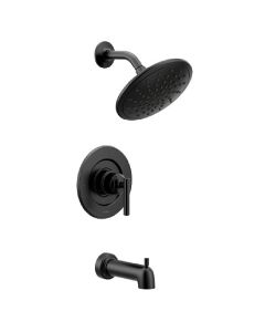 Moen T3003EPBL Gibson™ 1.75 GPM Single Function Pressure Balanced Valve Tub/Shower Trim Only with Single Lever Handle and Integrated Diverter in Matte Black (Rough In Sold Separately)