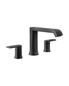 Moen T908BL Genta LX Two-Handle Low Arc Roman Tub Faucet in Matte Black