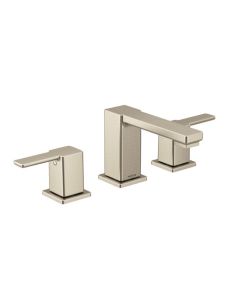 Moen TS6721BN 90 Degree 1.2 GPM Widespread Two-Handle Low Arc Bathroom Faucet with Pop-Up Drain Assembly and Duralock in Brushed Nickel