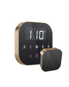 Mr. Steam AIRTBK-BB AirTempo Steam Shower Control and Aroma Glass SteamHead in Black Brushed Bronze