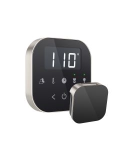 Mr. Steam AIRTBK-BN AirTempo Steam Shower Control and Aroma Glass SteamHead in Black Brushed Nickel