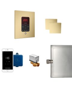 Mr. Steam MSBUTLERXSQ-SB Butler Max Steam Shower Control Package with iTempoPlus Control and Aroma Designer SteamHead in Square Satin Brass