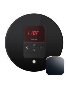 Mr. Steam MSITEMPORD-BK iTempo Steam Shower Control and Aroma Designer SteamHead in Round Glass Black