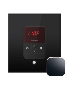 Mr. Steam MSITEMPOSQ-BK iTempo Steam Shower Control and Aroma Designer SteamHead in Square Glass Black