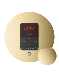 Mr. Steam MSITPLUSRD-PB iTempoPlus Steam Shower Control and Aroma Designer SteamHead in Round Polished Brass