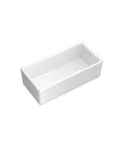 Rohl MS3618WH Shaws 18" L X 36" W X 10.75" H Shaker Single Bowl Apron Front Fireclay Kitchen Sink in White
