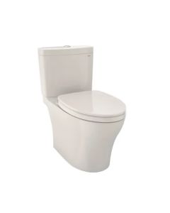 Toto MS446124CEMGN#12 Aquia IV WASHLET+ Two-Piece Elongated Dual Flush 1.28 and 0.9 GPF Toilet with CEFIONTECT in Sedona Beige