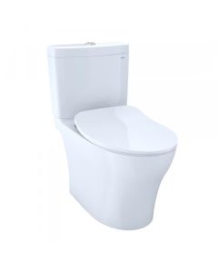 Toto MS446234CEMGN#01 Aquia® IV 1.28 & 0.9 GPF Floor Mounted Dual Flush Elongated Two Piece Toilet with WASHLET+ Connection Slim Seat  in Cotton White