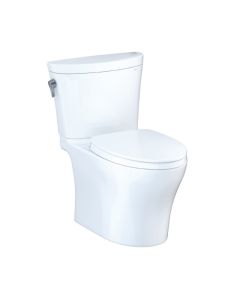 Toto MS448124CEMFGN#01 Aquia IV® Arc Two-Piece Elongated Dual Flush 1.28 and 0.9 GPF Universal Height Toilet with CEFIONTECT®, WASHLET®+ Ready in Cotton White