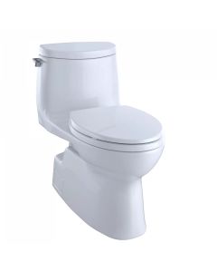 Toto MS614114CUFG#11 Carlyle® II 1G® One-Piece Elongated 1.0 GPF Universal Height Skirted Toilet with CEFIONTECT in Colonial White