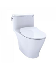 Toto MS642234CUFG#01 Nexus® 1G® One-Piece Elongated 1.0 GPF Universal Height Toilet with CEFIONTECT and SS234 SoftClose Seat, WASHLET+ Ready in Cotton White